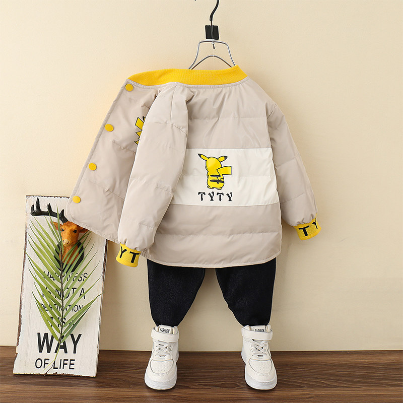Children light and thin down clothes 2022 Winter boys Winter Winter Style Children Dress Boys Winter Clothing White Duck Suede Liner Jacket