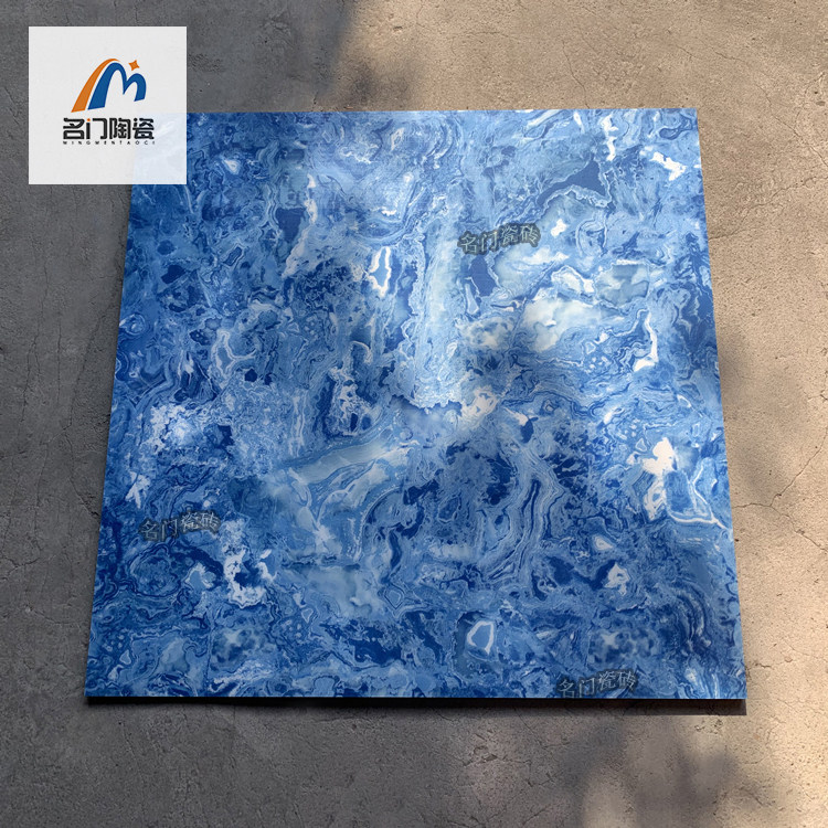 Blue Crystal Treasure 800 crystalized stone tiles Foshan Mediterranean blue Book room Bedroom Sapphire Raised floor tiles