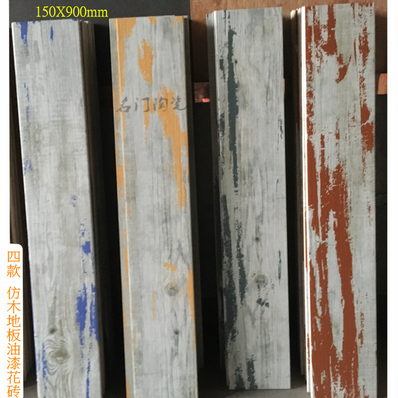 Colour Paint Imitation Wood Flooring Tiles Retro White Grey Wood Wood Grain Brushed Colorful 150X900 Featured shop