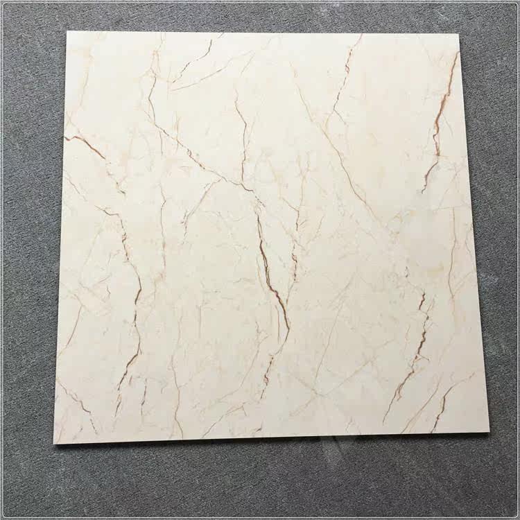 Yellow White Bottom Stripe Shaped 800X800 Through Body Marble Grain Tile New Interior Fine Turnoturation Body
