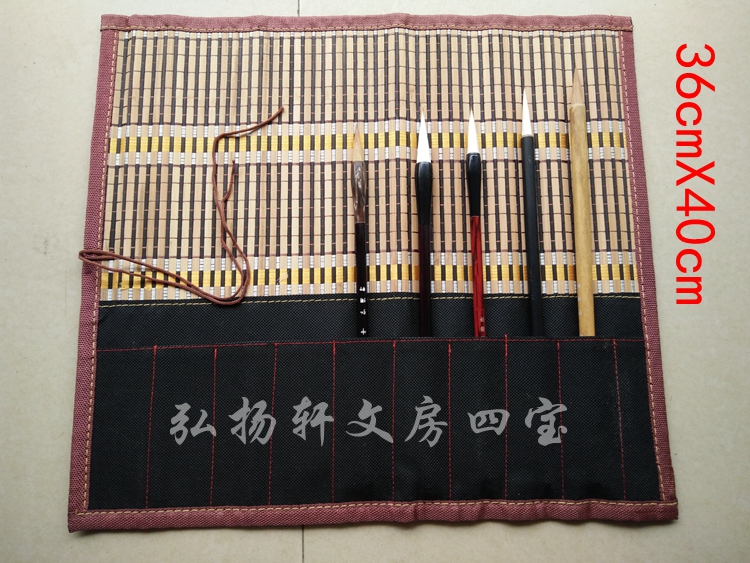 Black non-woven large pen curtain roll pen bag Retro edging color Bamboo roll pen curtain Student brush pen curtain