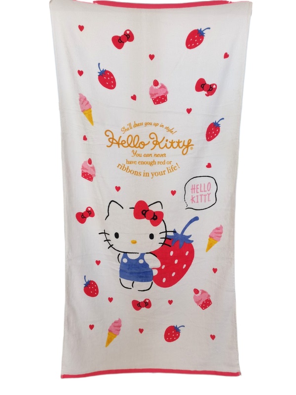 New Kitty Bath Towel, Pure Cotton, Cartoon, Soft, Absorbent, Export 140X70, Cute Household Bath Towel, Large Towel