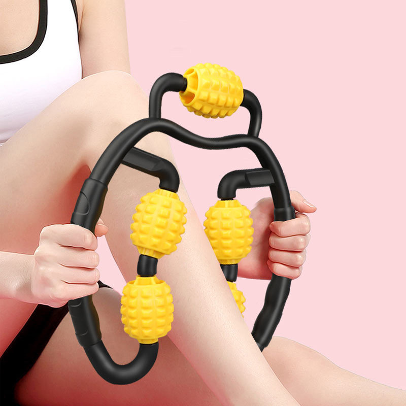 Five-wheel yoga ring leg clamp leg resting rolling roller roller rod foam roller fitness equipment on the back of the leg