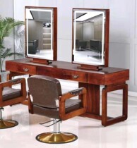 Upscale retro solid wood beauty hair mirror desk haircut Haircut Bronzing Mirror Hair Salon Special single-sided mirror