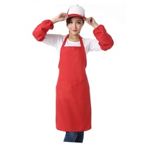 Raw Fresh Apron Custom Logo print Calligraphy Wedding Banquet Beauty Salon sleeve selling meats Long red abrasion-proof painting baking