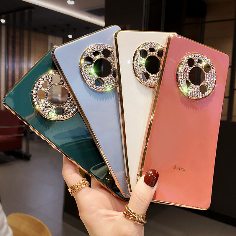 Suitable for Huawei mate40pro mobile phone protective shell mate40 luxury drill camera all-inclusive lens m40 protective sleeve 5g limited edition net red silicone all-inclusive anti-fall female tide brand personality high-end