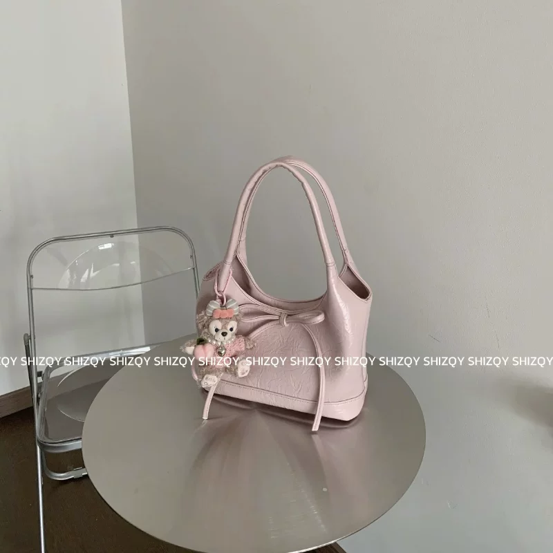  Handheld shoulder bag, summer one-shoulder bag with bow, South Korea