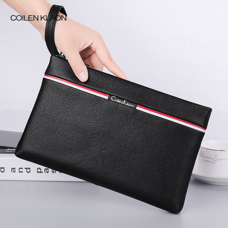 COILEN KLAON clutch bag men's envelope bag leather casual fashion large-capacity men's bag clutch bag light luxury tide