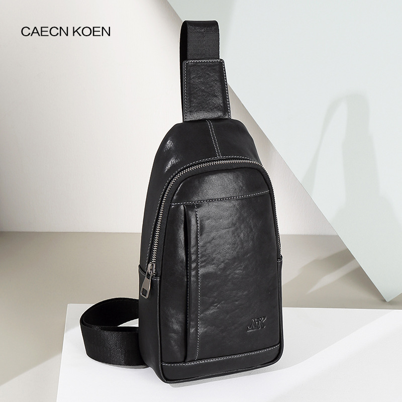 CaecnKoen men's chest bag 2021 new fashion shoulder bag satchel leather brand multifunctional bag