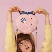 LOLA DESIGN Peach Gas Girl Plush Suede Satchel Satchel Cute Little Satchel Bag Woman Single Shoulder Bag