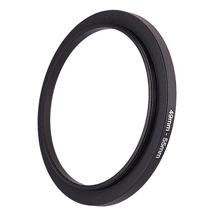 49-55mm lens filter lens adapter ring 49 lens to pick up 55 filter lens 49 external thread 55 internal thread small turn large