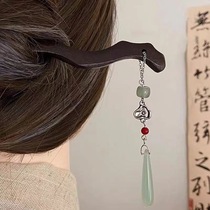 A letter from the wind ~ hairpin set new Chinese style cool black wooden hairpin high-end simple classical temperament hair accessories