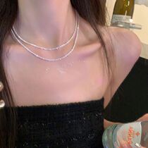 Super sparkling sparkling necklace for women 2023 new trendy sweet and cool necklace ins niche internet celebrity hot style clavicle chain