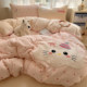 Winter Milk Velvet Four-Piece Bedding Set, Thickened Double-Sided Coral Fleece Duvet Cover, Bed Sheet, Plush Duvet Cover, Dormitory Three-Piece Set