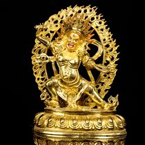 Tibetan Buddhist supplies imitate Nepal gilt copper tantric Buddha statue Vajra hand 9 inch 29cm