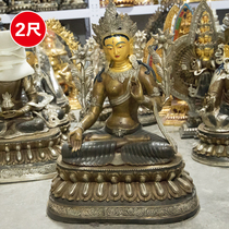 Pure copper tantric Buddha ornaments copper bai du mother zang fo crafts decoration can zhuang zang high-66cm