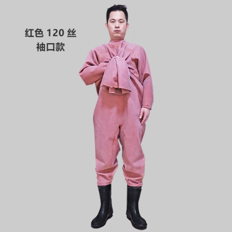 Full body sewer pants rubber even body thickened fishing waterproof rain catching fish raincoat waterproof with water forks to dig for lotus root