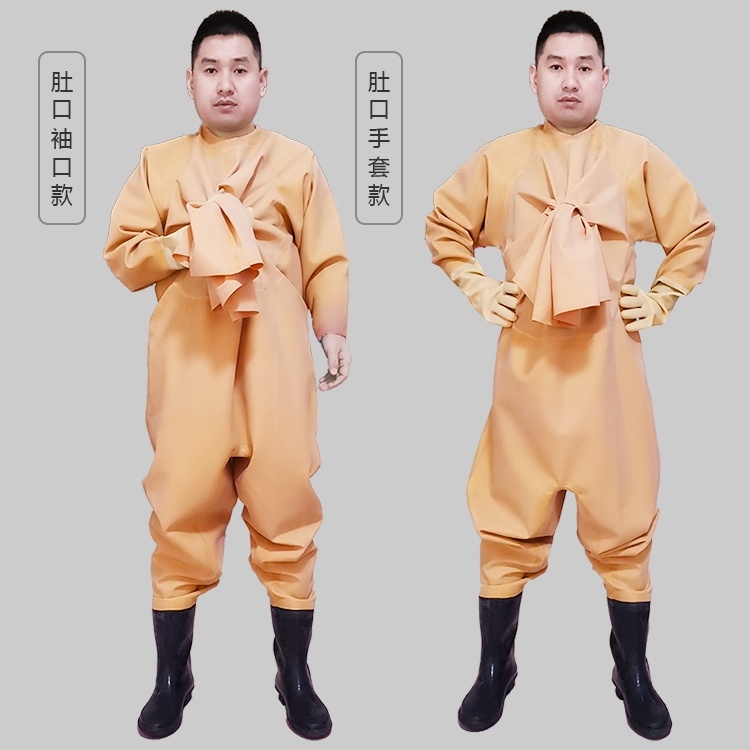 Fishing pants thickened rubber Semi-Body Waist Ultra Light Waterproof Clothing With Rain Shoes Leather Fork Catch Fish Water Shoes Full Body Men's Body