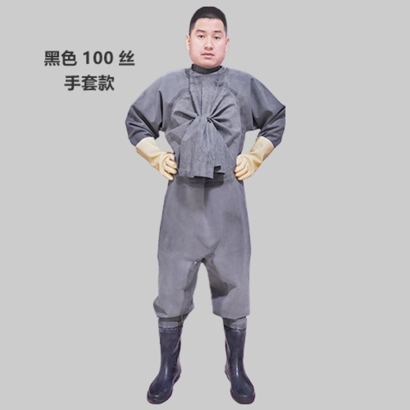 Digging lotus root suit full body thickened jumpsuit fishing pants under water leather fork reservoir to catch fish rain men's waterproof clothes shoes