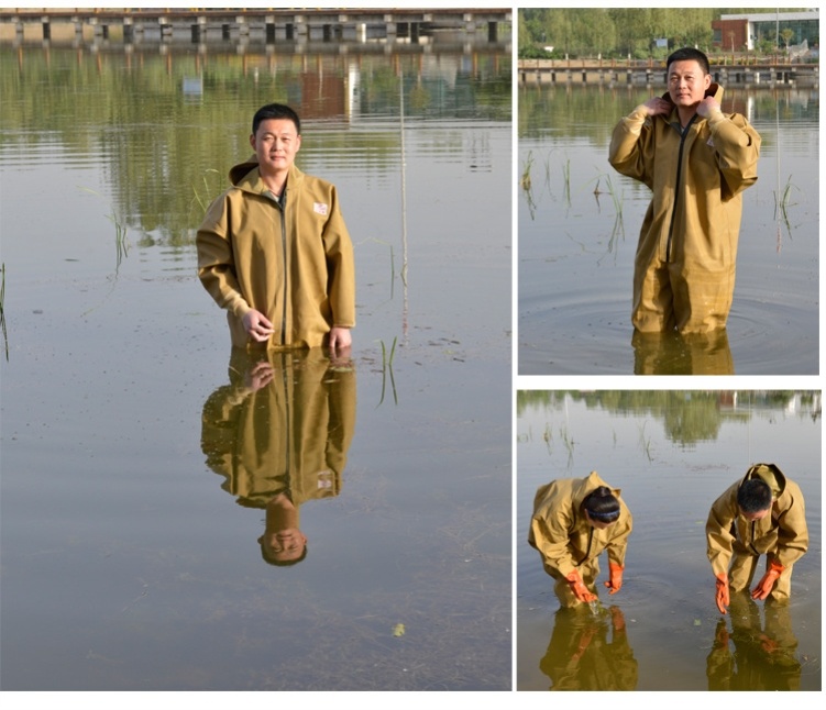 Underwater leather trousers fork half-length rain reservoir pants waterproof underwater pants thickened men's fishing reservoir whole body Siamese