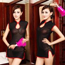 Sexy Eroy Underwear Passion Qipao Suit Bunches Chest Type Small Chest Lace Transparent Temptation To Perform New Wedding Gifts