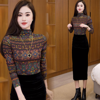 Ti shitian half turtleneck bottoming shirt red long sleeves