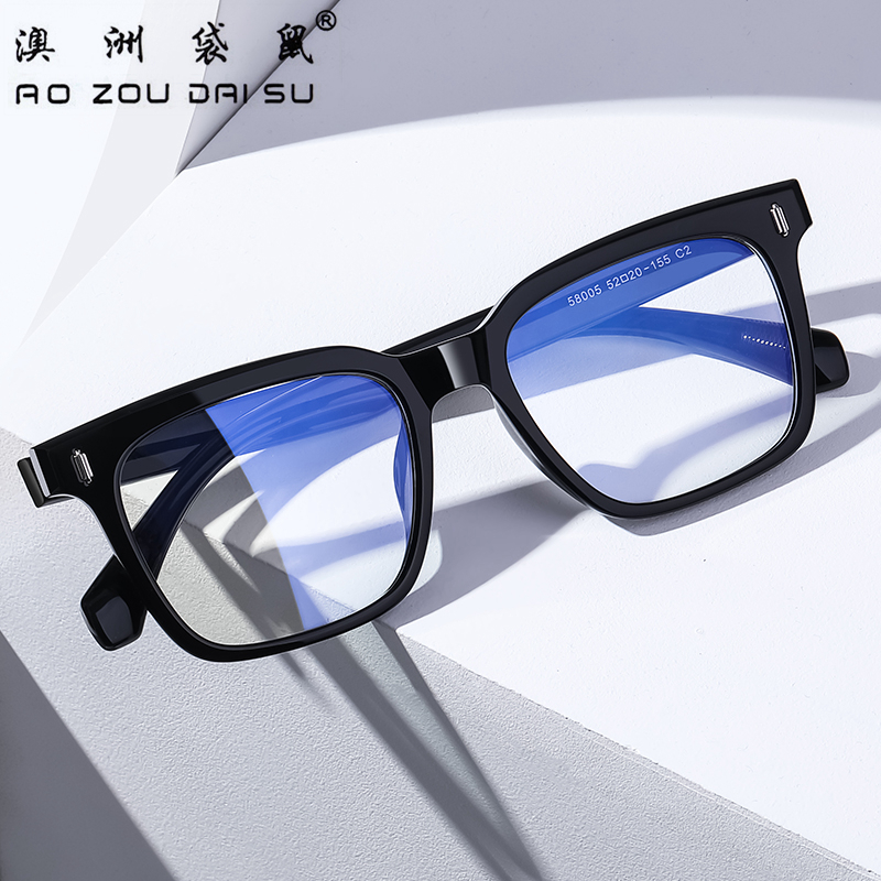 Australian Kangaroo Anti-Blu-ray Myopia Glasses Men with Degrees Black Box Vegan Glasses Female Tide Korean Edition 58005