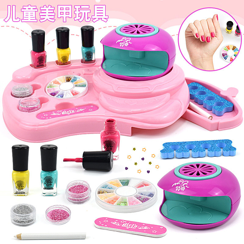 Foreign Trade Children's DIY Manicurist Toy, Realistic Nail Dryer, Peelable Nail Polish Gel Set, Gift for Girls