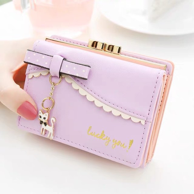 Girls Coin Purse Cute Female Short Wallet Small Fresh Mini Student Small Wallet Children Girls Wallet