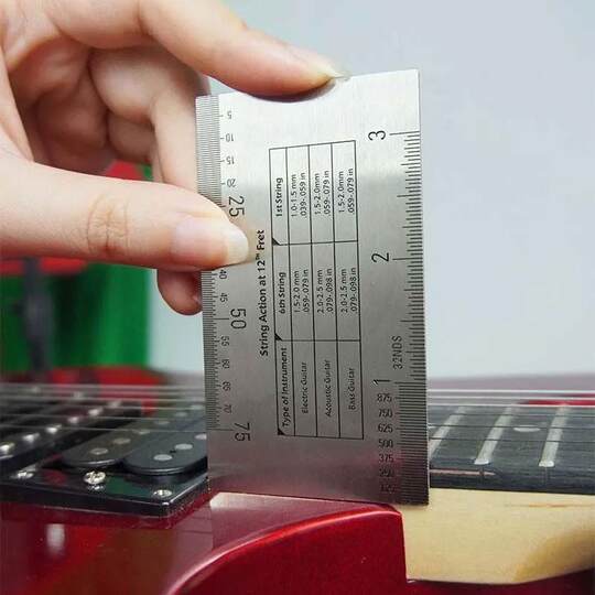 不锈钢高精准弦距尺吉他调弦距扳手弦距测量尺调琴工具塑料弦距尺