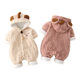 Baby winter jumpsuit thickened plus velvet super cute 3 newborn clothes winter male and female baby warm out clothes 6