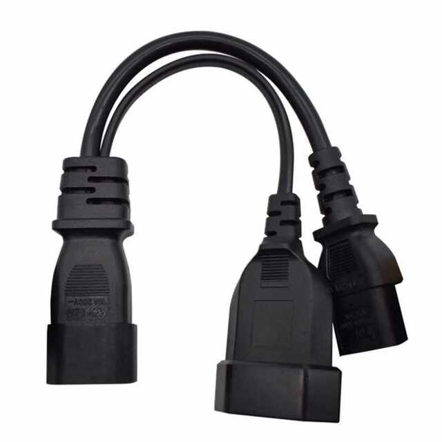 YTypeSplitterPowerCord,Iec3203PinC14toMaleC13+2Ho