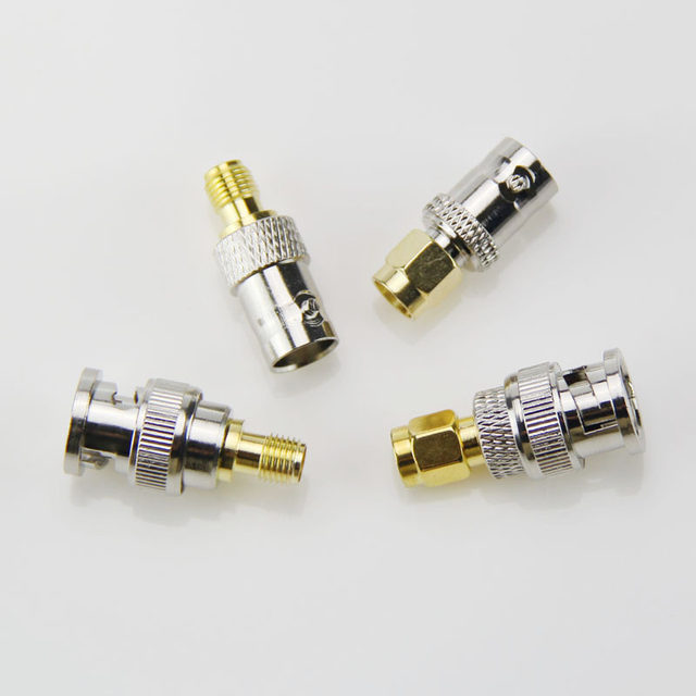 4PcsBNC-SMARFA AdapterKitSMAtoBNCStraightNickel/amp