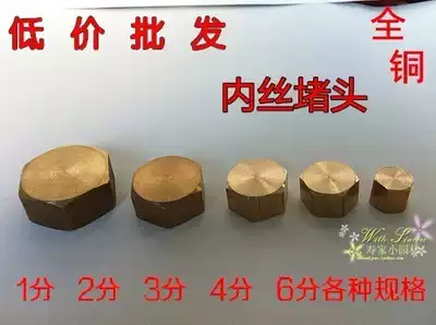 Inner wire blocking plug pipe cap plug sealing cap hexagonal inner water blocking pipe copper fittings 1 point 2 points 3 points 4 points 6 points 1 inch