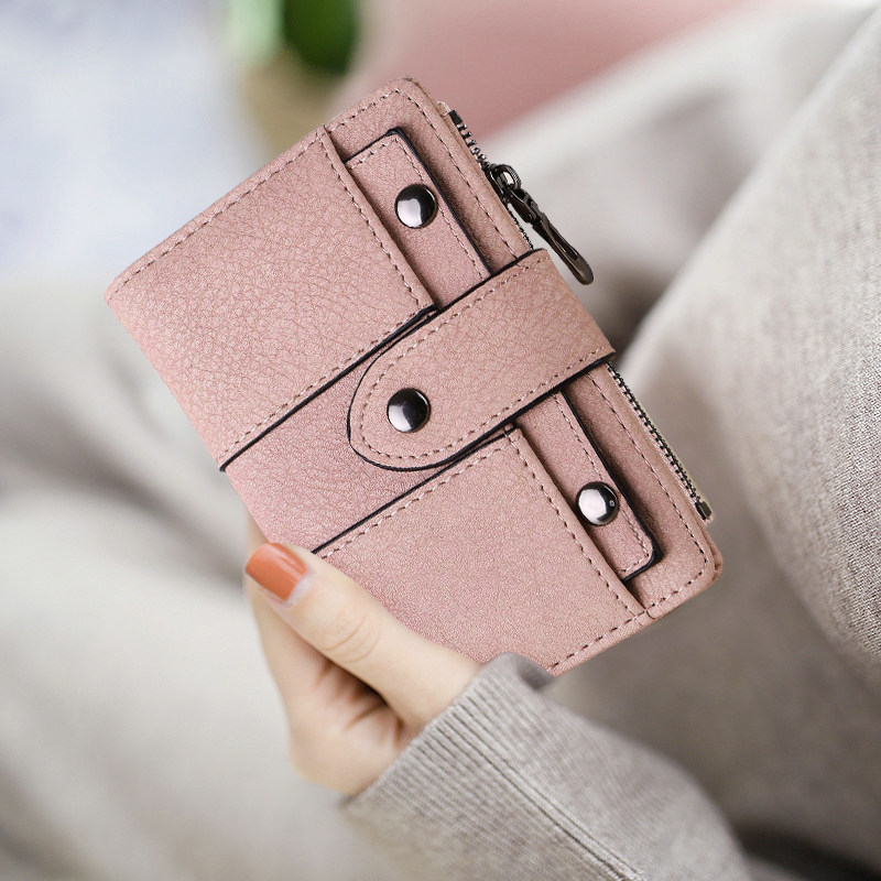 Wallet women's short 2021 new hand-held small wallet coin purse simple fashion coin bag student soft leather wallet