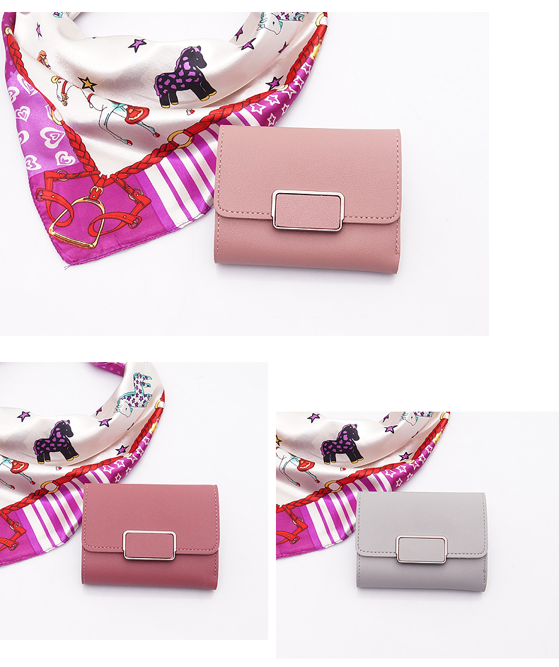 Ví nhỏ nữ sinh viên ngắn Hàn Quốc phiên bản của đồng xu dễ thương purse mini nhỏ tươi đa chức năng gấp thẻ túi da kẹp ví nữ đẹp