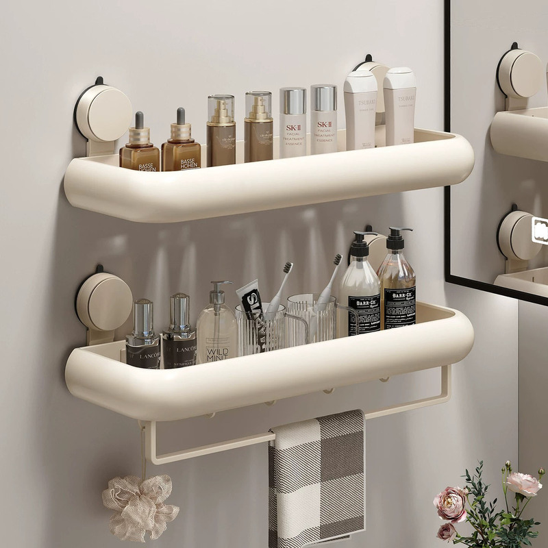 Japanese Quality Suction Cup Bathroom Shelf, No-Drill Wall-Mounted Storage Rack for Bathroom Sink Japanese Quality Suction Cup Bathroom Shelf, No-Drill Wall-Mounted Storage Rack for Bathroom Sink