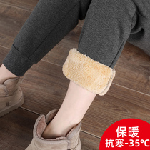 Plus velvet padded sweatpants womens loose feet autumn and winter lamb velvet casual pants winter wear warm cotton pants
