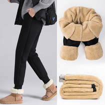 Plus velvet pants children autumn and winter 2020 new cashmere sweatpants high waist wear Harlan warm cotton pants