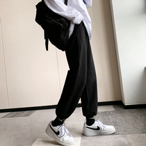 Black sports pants female in loose beam footwear pants spring and autumn thin slim leisure leg pants