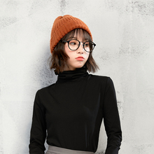 茵漾纯色堆堆领磨毛长袖打底衫