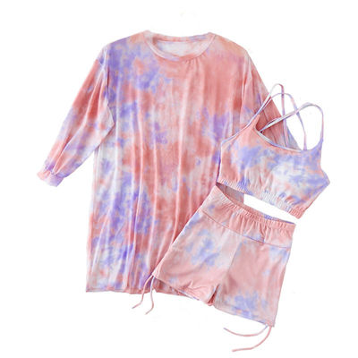 夏季分体游泳衣女温泉泡澡服保守性感三件套比基尼显瘦遮肚泳装