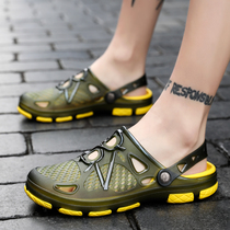 Cave shoes mens sandals mens slippers summer ins tide wear half slippers mens personality dual-purpose outdoor beach semi-drag