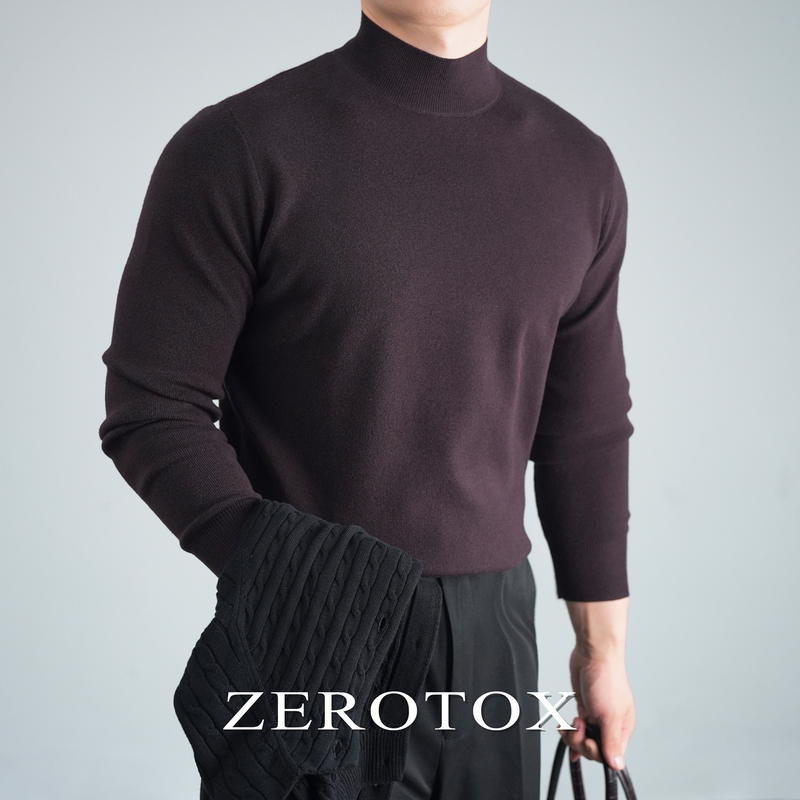 Gzx Zerotox Half Turtleneck Wool Sweater Modal Skin-Friendly Comfortable Base Knit Autumn and Winter Warm Sweater for Men Gzx Zerotox Half Turtleneck Wool Sweater Modal Skin-Friendly Comfortable Base Knit Autumn and Winter Warm Sweater for Men