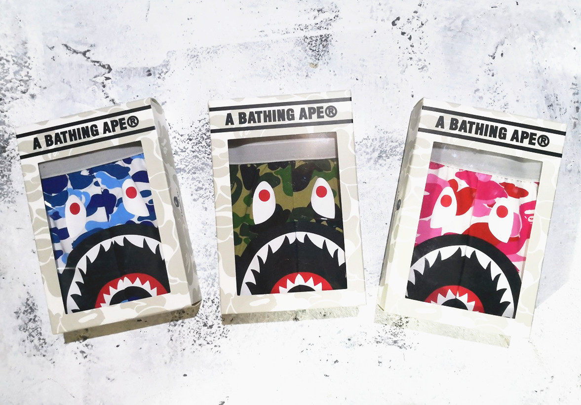 Spot 2018ss Shark bape ape head fan panties pants four corners fr2 bape