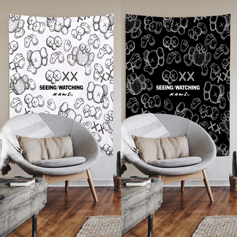 kaws Sesame Street background cloth Tide Card Hanging up Dormitory Renovation Ins horizontal vertical version of the net Red Ultra Large Number of the Large Size Brief Wall Cloth