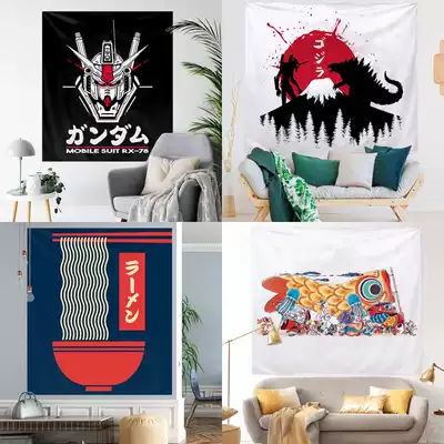 Japanese bedside wall Wall cloth ins retro rental house and wind background cloth can be customized Velcro pattern Wall cloth