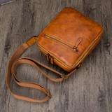 Кожаная ретро сумка через плечо, сумка на одно плечо, воловья кожа, из натуральной кожи