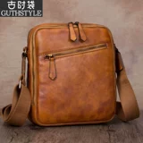 Кожаная ретро сумка через плечо, сумка на одно плечо, воловья кожа, из натуральной кожи