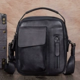 Ретро барсетка, кожаная небольшая сумка, сумка через плечо, сумка на одно плечо для отдыха, воловья кожа, из натуральной кожи